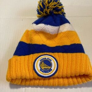 Mitchell & Ness Blue and Yellow Pom Beanie